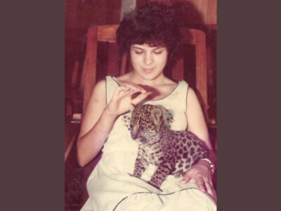 April 1981 Leisa holding baby Tika